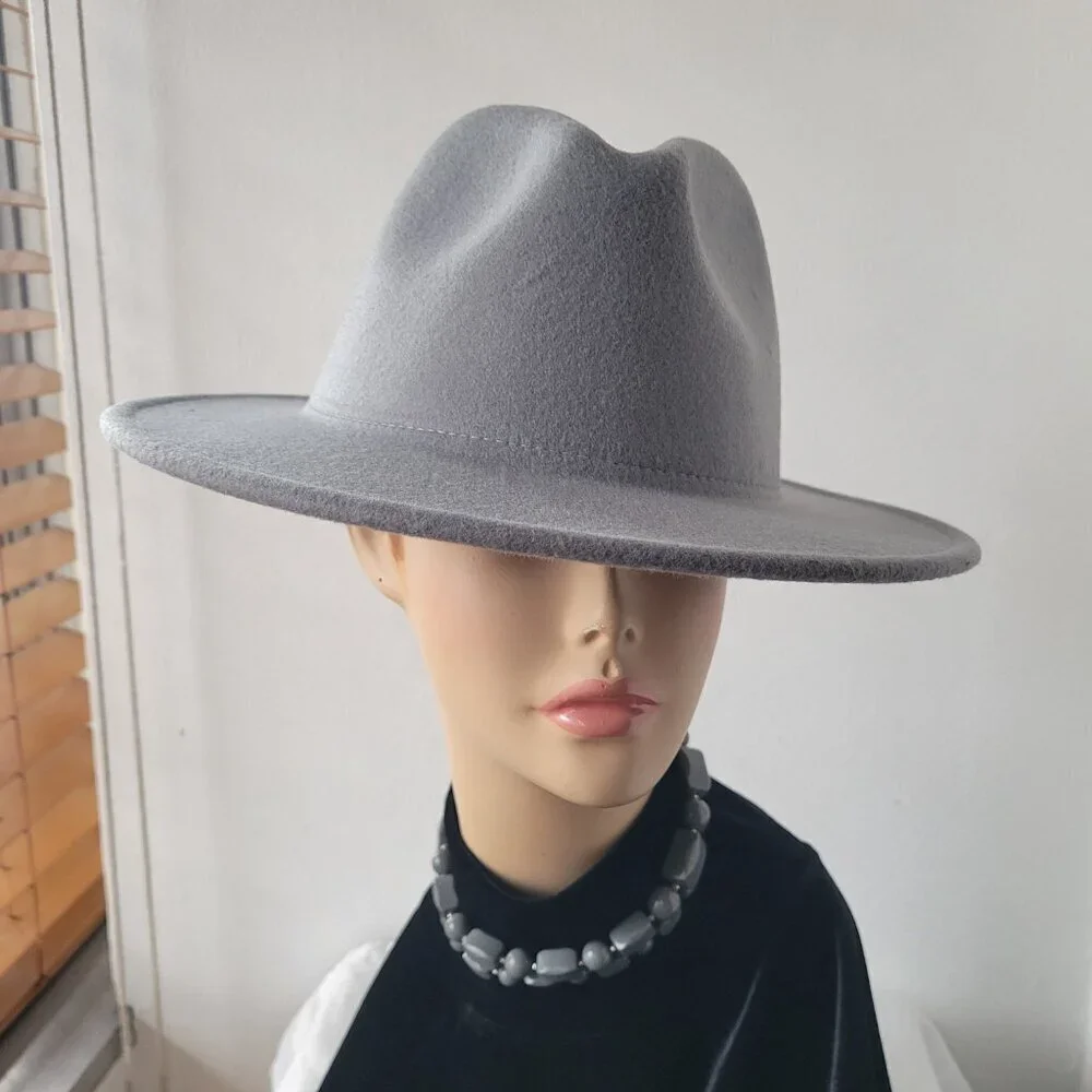 Lisianthus Women's Wide Width Brim Gray Fall/Winter Stylist Hat